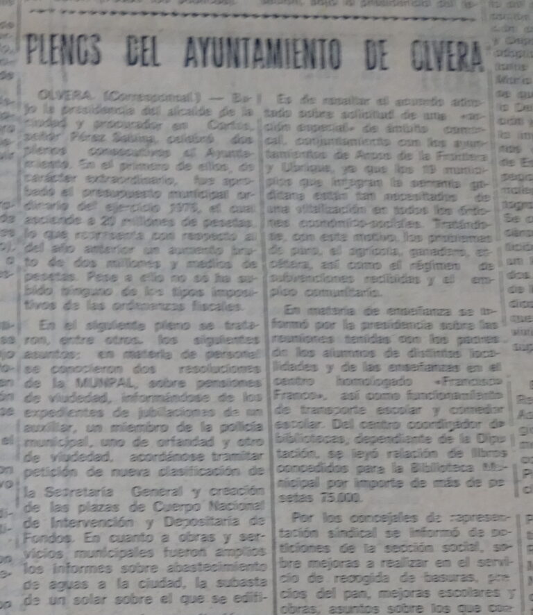 Recorte de La Voz del Sur, 2/7/1976.
