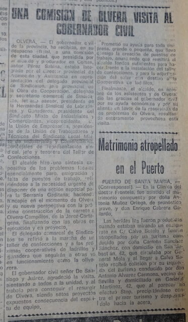 Recorte de La Voz del Sur, 10/7/1976.